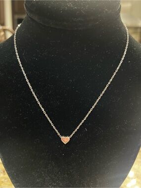 Sterling Silver Heart Pendant Necklace - with J letter